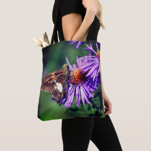 Dam Butterfly vid Vildens Aster Flower Tygkasse