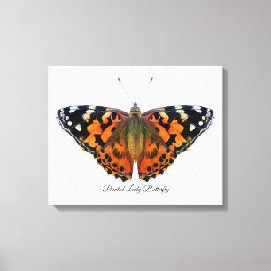 Dam Butterfly Watercolor Painting Canvas, färgad Canvastryck