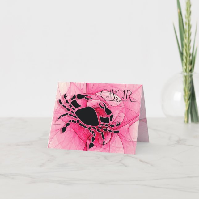 Dam Cancer Zodiac Rosa Blank Kort (Framsida)