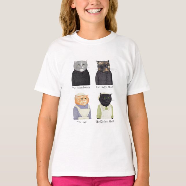 DAM CATS Girls' Basic T-Shirt (Framsida)