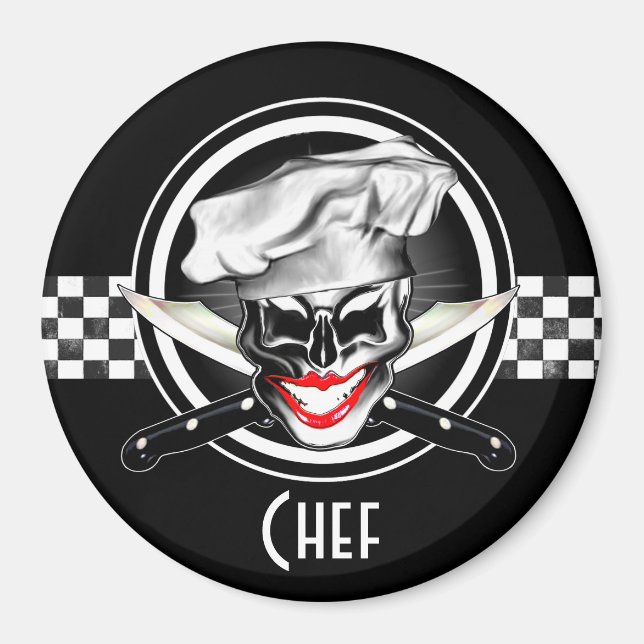 Dam Chef Skull Magnet (Framsidan)