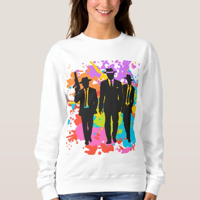 Dam Chic Gangster Långärmad Topp T Shirt (Framsida)
