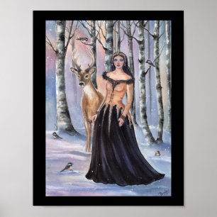 Dam Chickadee fantasyart av Renee Lavoie Poster