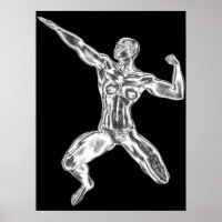 Dam Chrome BodyBuilder Pose Poster