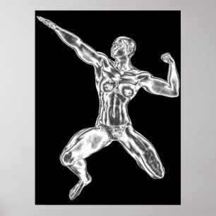 Dam Chrome BodyBuilder Pose Poster