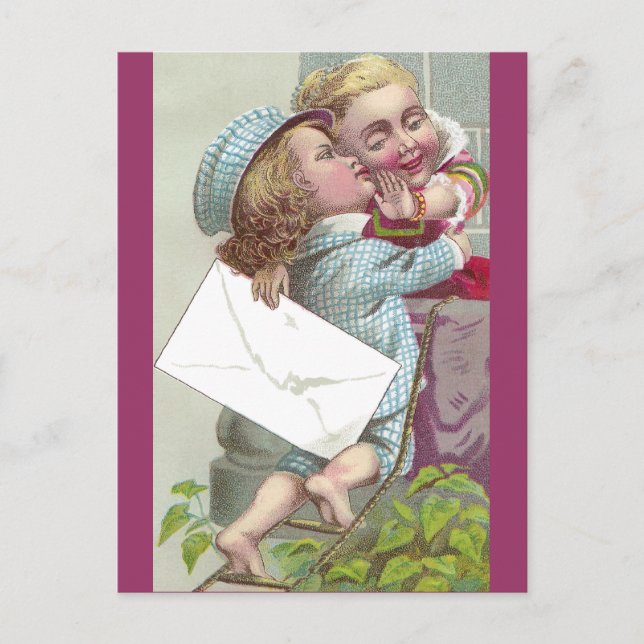 Dam Coyly Fends Off Kiss Vykort (Framsida)