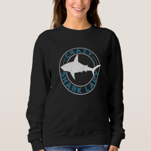 Dam Crazy Shark Lady Marinbiologi Haj T Shirt