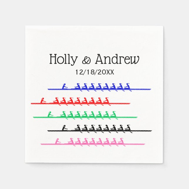 Dam Crew Tävling Rowers Reding - upp till fem båta Pappersservett (Framsidan)