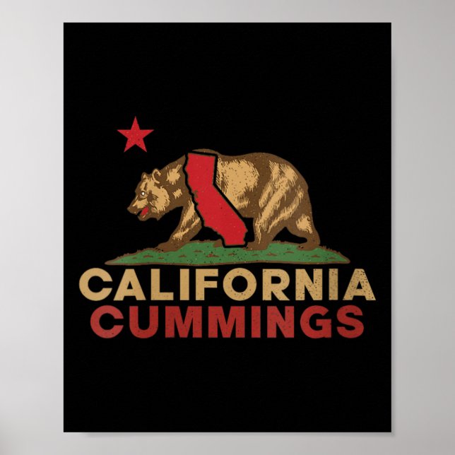 Dam Cummings California Vintage Bear Retro Poster (Framsidan)