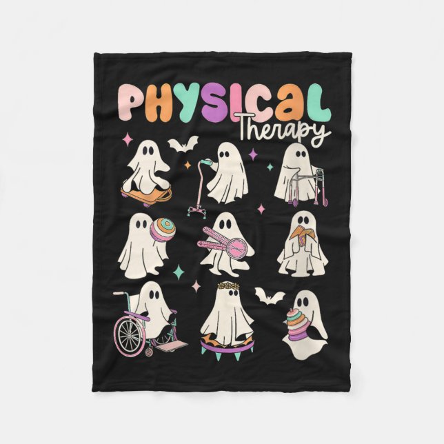 Dam Cute Ghost Fysioterapi Pt Fysioterapeut Fysiot Fleecefilt (Framsidan)