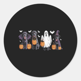 Dam Cute Svart Labrador Hund Halloween Pumpa Runt Klistermärke