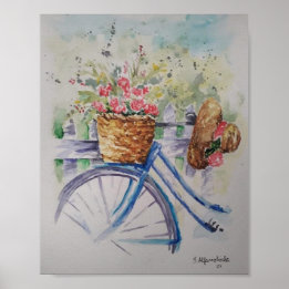Dam cykel i vår fält poster