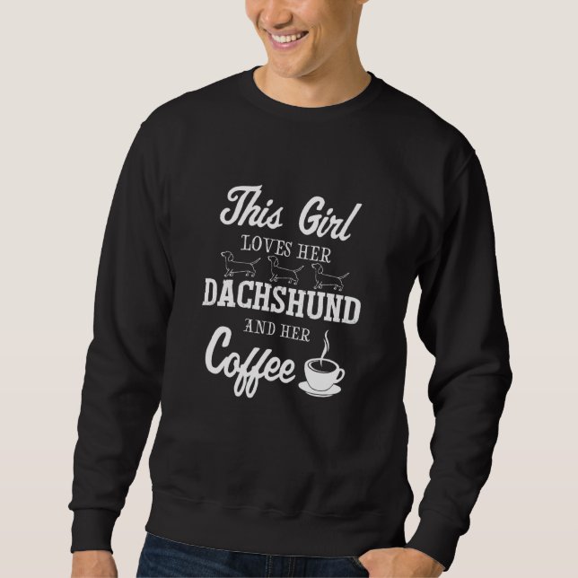 Dam Dackel Kaffe Citat - Söt Wiener Hund L Lång Ärmad Tröja (Framsida)