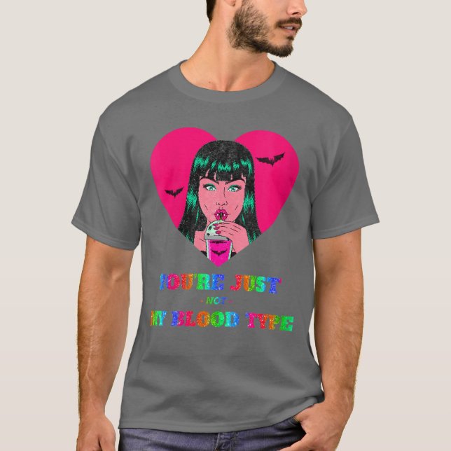 Dam Dam Vampyr Halloween Inte Min Blodtyp Ho T Shirt (Framsida)