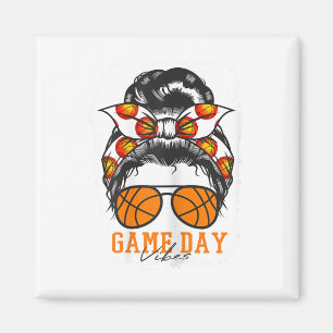 Dam Damklubb Blekt Basket Game Day Vibes Mamma Rör Magnet
