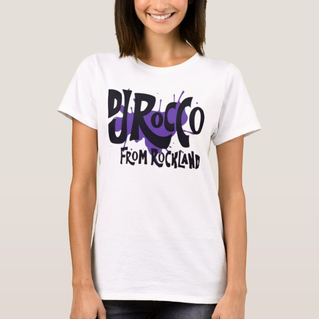 Dam-DJ Rocco From Rockland-logotyp svart T Shirt (Framsida)