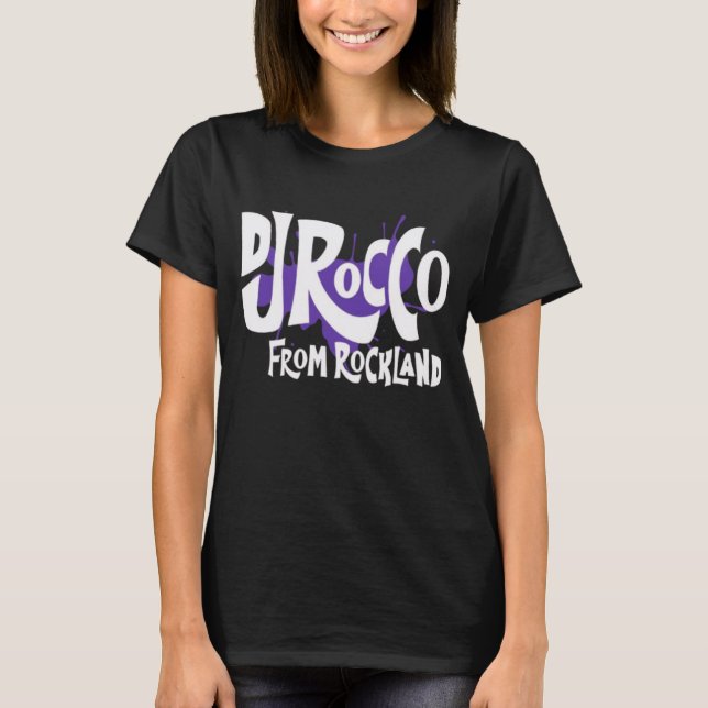 Dam-DJ Rocco From Rockland-logotyp vit T Shirt (Framsida)
