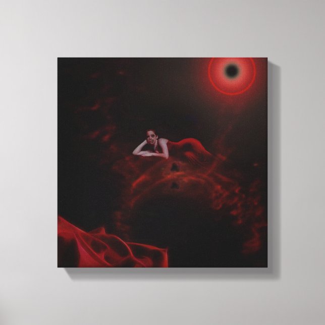 Dam Död i Röd Canvastryck (Framsida)