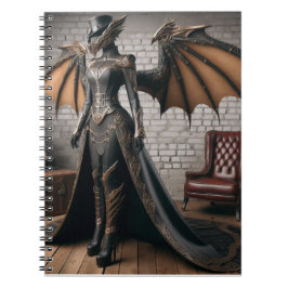 Dam Dragon Rider Steampunk Victorian Industrial Anteckningsbok