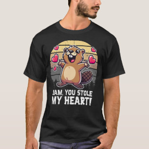 Dam, du lagrar mitt hjärta - roligt bäver-design t shirt