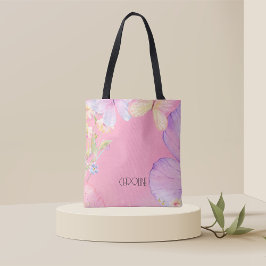 Dam Elegant Blommig Fjäril Boho Söt Tygkasse