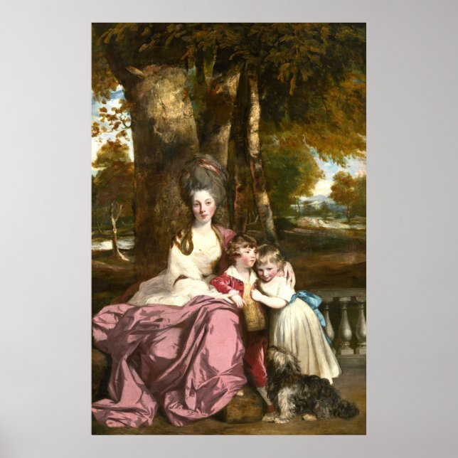 Dam Elizabeth Delmé, Herr Joshua Reynolds Fine Art Poster (Framsidan)