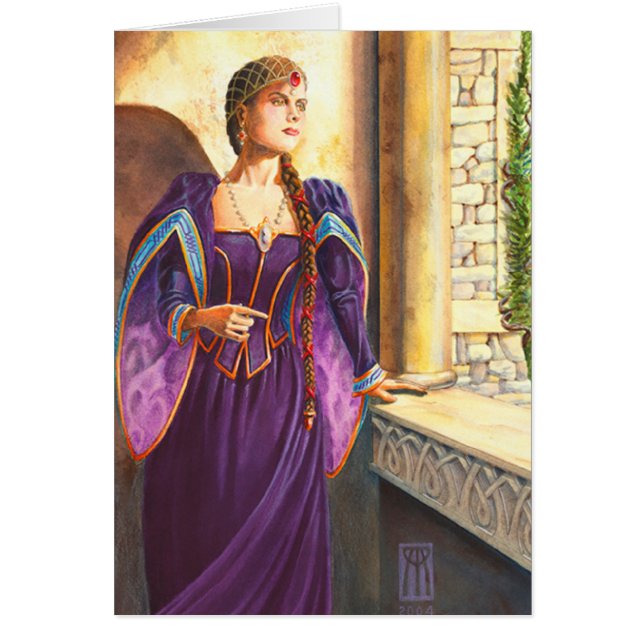 Dam Ettard som är utan kant Hälsningskort (Framsidan)