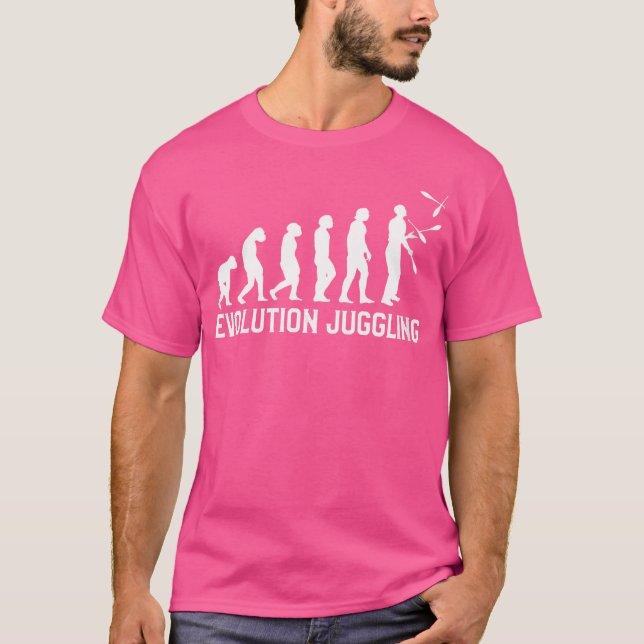 Dam Evolution Jonglerande Jonglör Pin Ball Cirkus  T Shirt (Framsida)