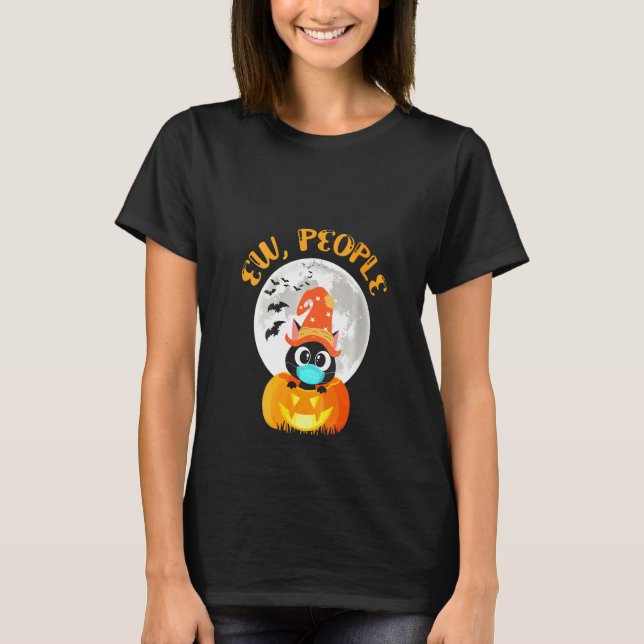 Dam Ew Människor Halloween Katt T Shirt (Framsida)