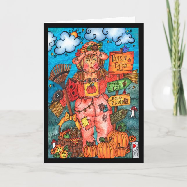 Dam Fågelskrämma Card Kort (Framsida)