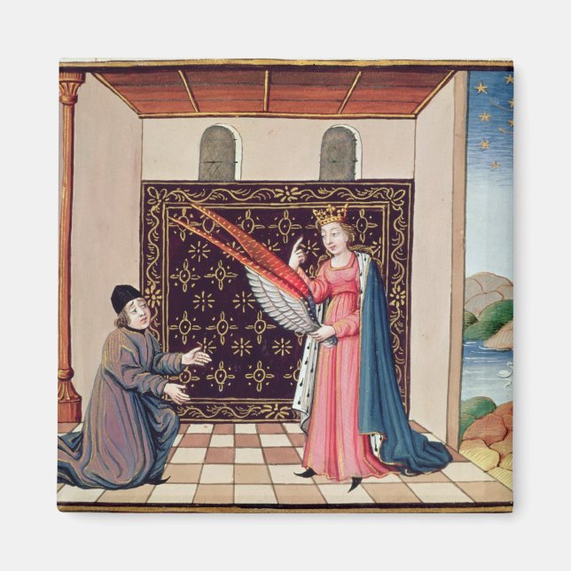 Dam filosofi erbjuder Boethius vingar Magnet (Framsidan)