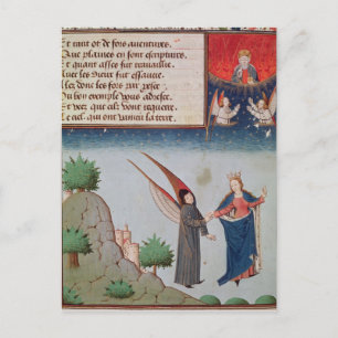 Dam filosofi leder Boethius under flygning Vykort