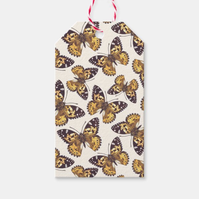 Dam-fjäril mönster presentetikett (Framsidan)