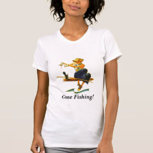 Dam för fiske för T-tröjadesign som borta agnar Tee Shirt