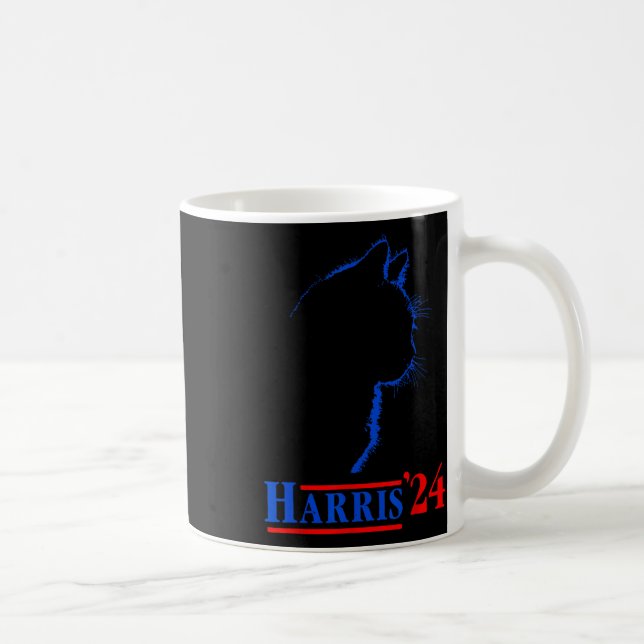 Dam For Kamala Funny Cat 2024 President Kamala Kaffemugg (Höger)