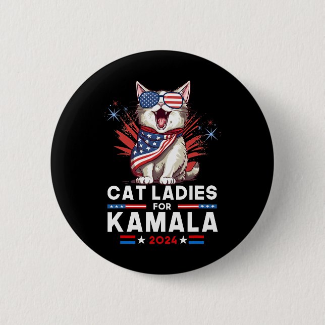 Dam för Kamala Funny Cat 2024 President Kamala- Knapp (Framsida)