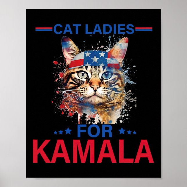 Dam för Kamala Funny Cat 2024 President Kamala- Poster (Framsidan)