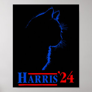 Dam For Kamala Funny Cat 2024 President Kamala Poster