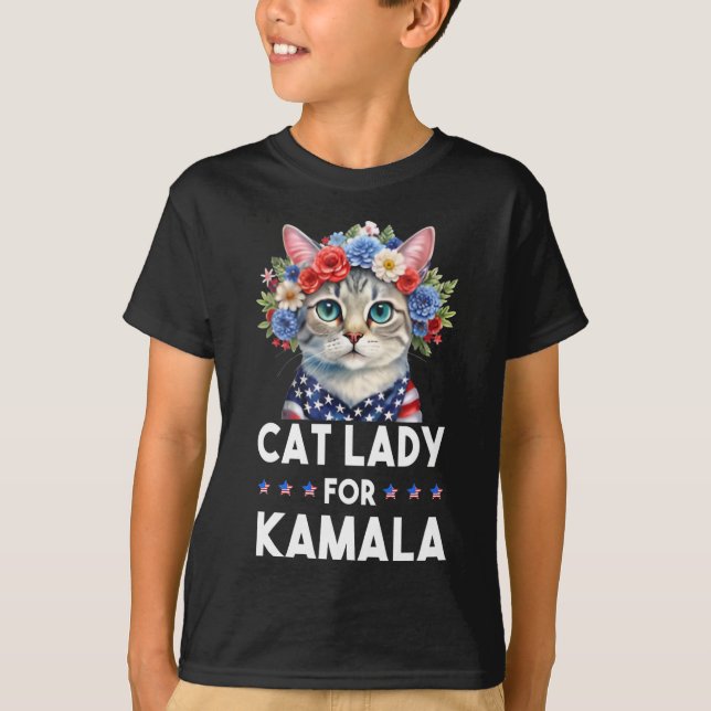 Dam för Kamala Funny Cat 2024 President Kamala- T Shirt (Framsida)