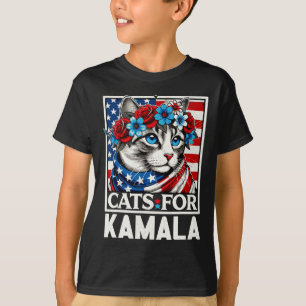 Dam för Kamala Funny Cat 2024 President Kamala- T Shirt
