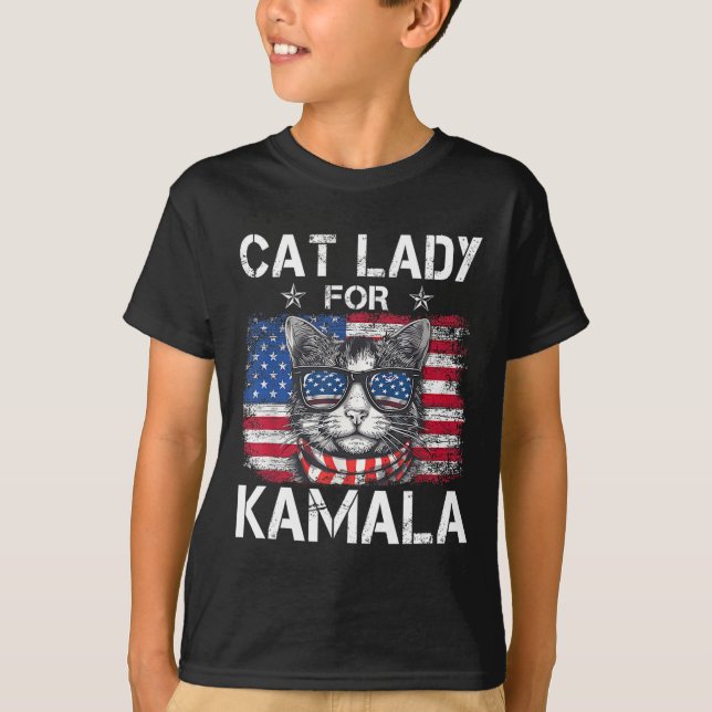 Dam för Kamala Funny Cat 2024 President Kamala- T Shirt (Framsida)