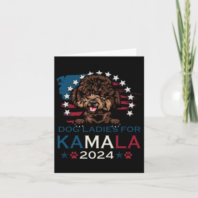 Dam For Kamala Harris 2024 Pudel Hund America Kort (Framsida)