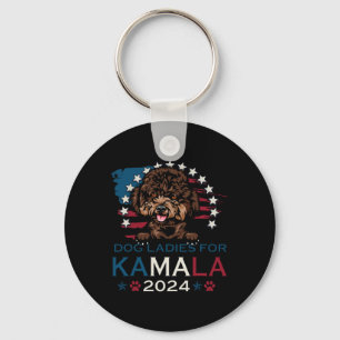 Dam For Kamala Harris 2024 Pudel Hund America Nyckelring