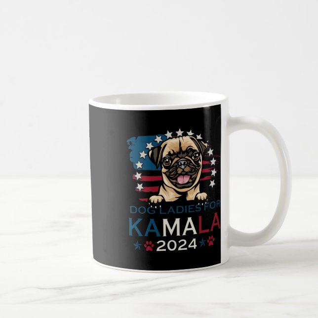 Dam For Kamala Harris 2024 Pug Hund America Kaffemugg (Höger)