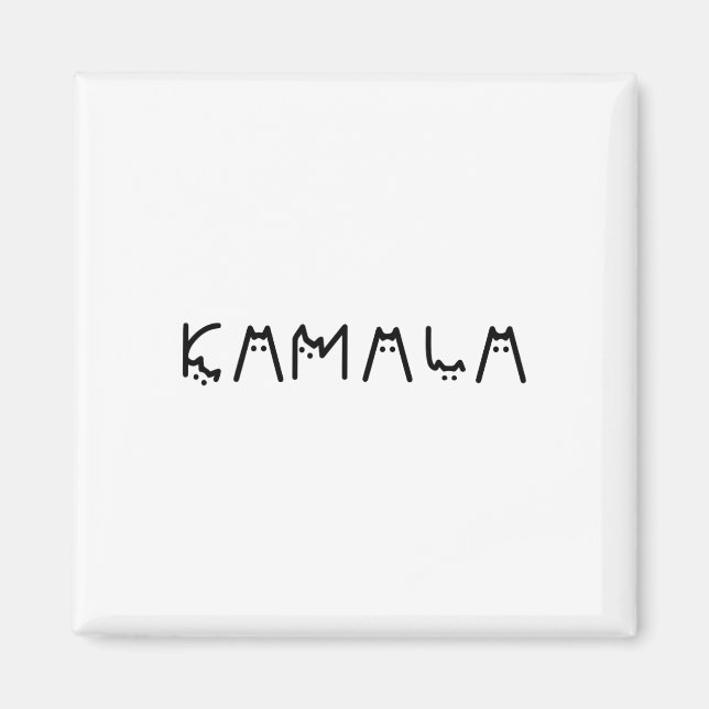 Dam för Kamala Harris 24 Kamala Katt Alfabet Bokst Magnet (Framsidan)