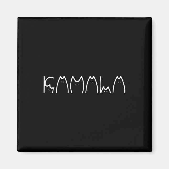 Dam för Kamala Harris Cat Lettering 2024 Electi Magnet (Framsidan)