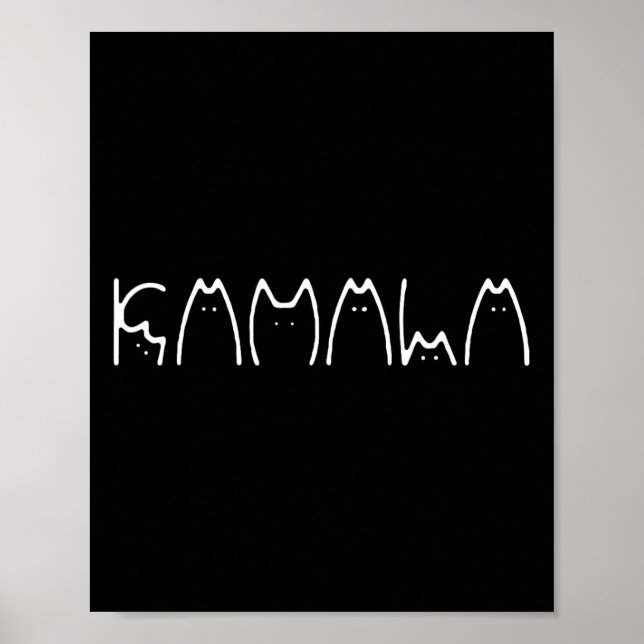 Dam för Kamala Harris Cat Lettering 2024 Electi Poster (Framsidan)