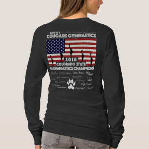 Dam för mästare för Niwot gymnastik 2018 statli T Shirt