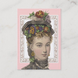 Dam för Victorian för vintagemode härlig Visitkort