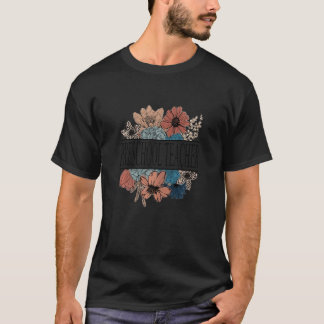 Dam Förskollärare Retro Blomma Lärare T Shirt